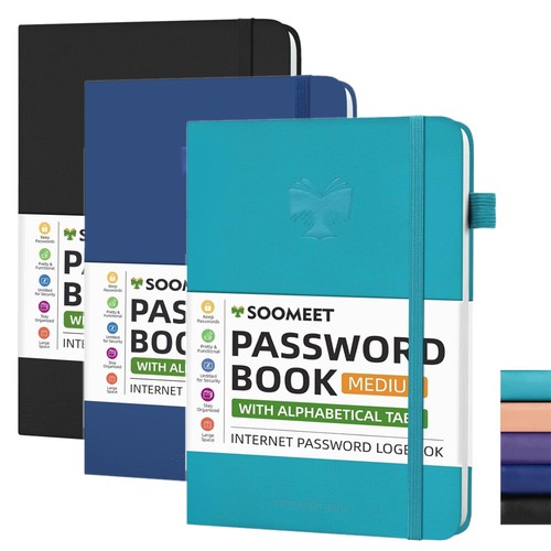 Password Book with Alphabetical Tabs Password Keeper Hardcover Journal Notebook