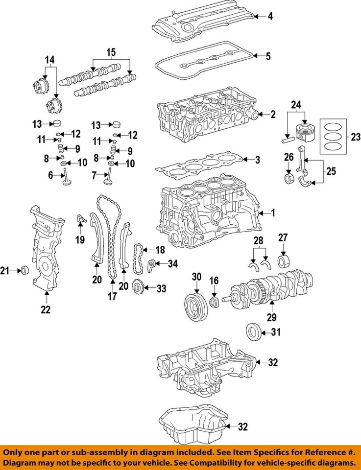 Nissan Versa 2014 2019 OEM 1,6 L superior e inferior con cárter de aceite de herrajes Foto 3 de 4