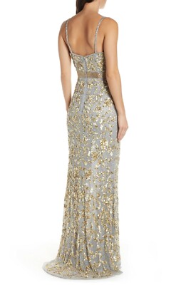 slim fit dress slacks Cressida Gold Sparkly Embellished Maxi Dress main image 0
