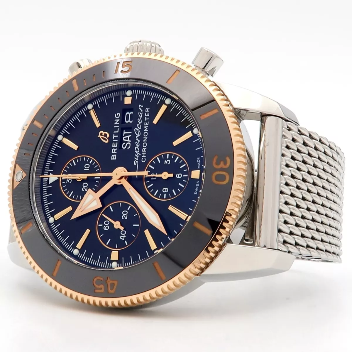 Breitling Superocean Heritage II 18K Rose Gold Steel Black Dial