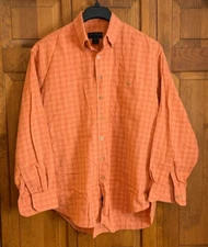 Men's Scott Barber Long Sleeve Button Front Cotton Shirt Tag Size L