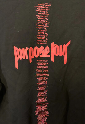 Justin Bieber Mens Sz M Concert 2 Sided Purpose Tour Sweatshirt Divided