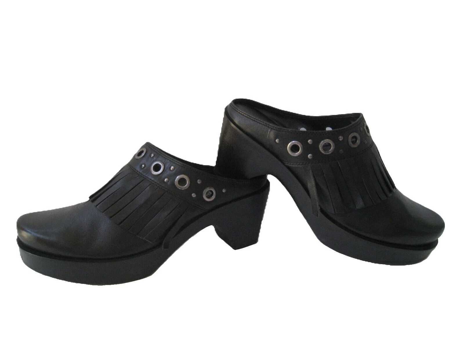 Tacones superiores lisos de cuero de dos labios para mujer