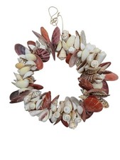Seashell Door Wreath Beach Cottage Nautical Ocean Coastal Heavy 12" w Starfish