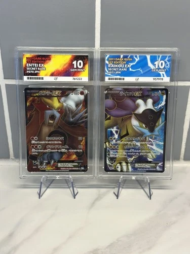 Pokémon - Entei EX 070/069 - Raikou EX 071/069 - 1st Edition Dark Rush - ACE 10