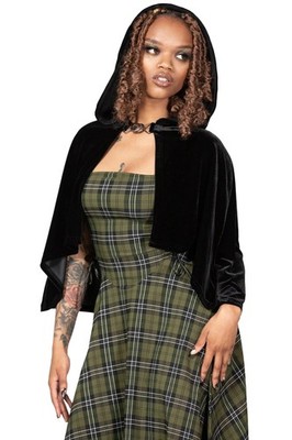 KILLSTAR Umhang - Caylley Cloak Samt Kapuze Verschluss Goth Gothic Alternative