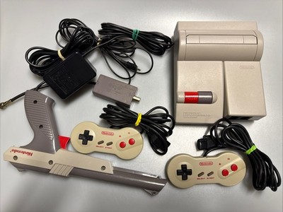 Top Loading Nintendo NES Console Set With  2 Matching Dog Bone Controller +Games