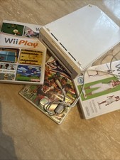 LOT NINTENDO WII Console UNTESTED, USB, WiiPlay, Wii Fit Plus, 2 MLB GAMES