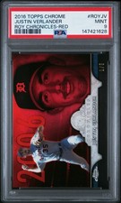 2016 Topps Chrome Roy Chronicles Justin Verlander Red /5 PSA 9