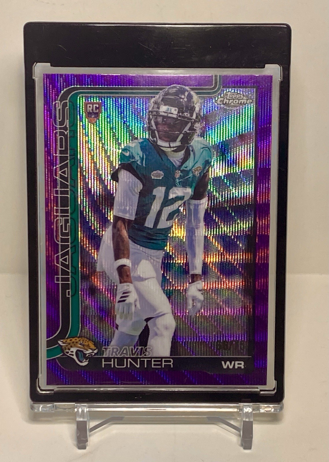 Travis Hunter 2025 Topps Chrome Rookie #332 PURPLE WAVE /75