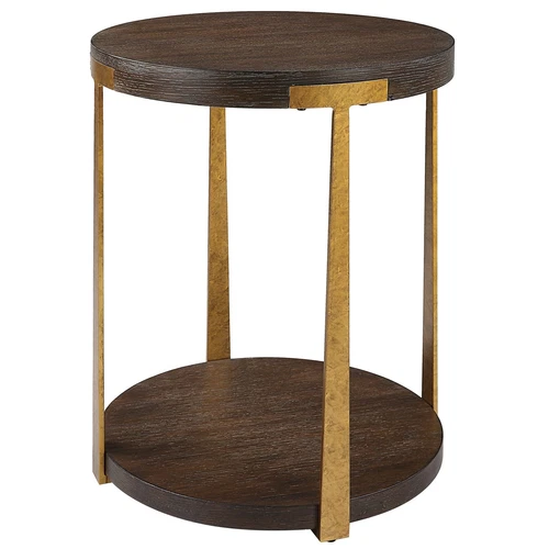 Uttermost Palisade Round Wood Side Table - Picture 3 of 5