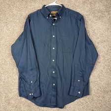 Roundtree Yorke Gold Label Non-Iron Blue Men's Dress Shirt Size Med