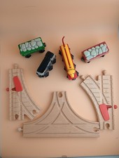 Thomas Friends Train Lot: Merger Tracks, Train, Red Green Cars, Dragon Car