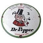 Vintage Dr Pepper Sign - Porcelain Soda Cola Beverage Gas Service Station Sign