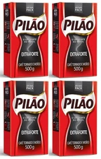 Pilao Extra Strenght Coffee 17.6 oz Café Extra Forte 500g Pack , 70.54 Ounce, (P