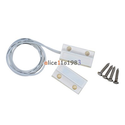 1Pair White MC-38 Wired Door Window Sensor Magnetic Switch Home Alarm System #xh
