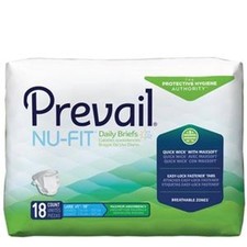 Prevail Nu-Fit Daily Briefs 18 Count Large 45"-58" Protective Hygiene Authority
