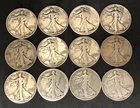 Lot Of 12 - Junk Silver 90% - Walking Liberty Half Dollar