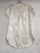 Lily of France Vintage Sleep Dress Small Ivory V-Neck Union Made Lace Lingerie
