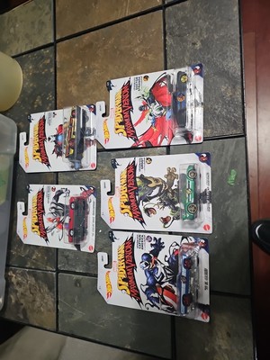 Hot Wheels Spider-Man Maximum Venom Series Set  Of 5 Groot Iron Man Mustang