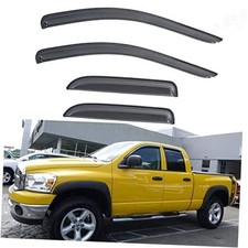 4pcs Front Rear Smoke Sun/Rain Guard for 2002-2009 Dodge Ram 1500 Quad Cab