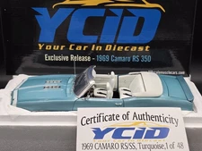 ACME YCID 1969 Chevy Camaro R/S 350 Convertible 1:18 Diecast LE 1/48 Car