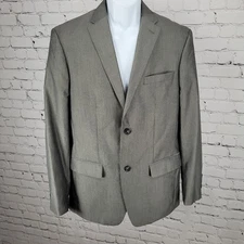 Perry Ellis Castlerock Grey Classic Fit 2 Button Blazer Sport Coat Size 38R