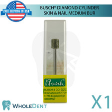 Busch Diamond Coated Cylinder Medium Grit Bur  5.5mm Skin  Nail Care