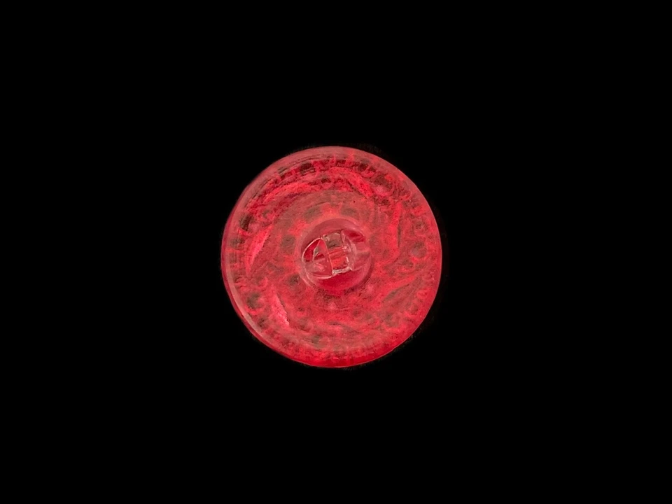 Botón de vidrio checo de 27 mm rojo con arco iris carnaval brillante AB con vástago de vidrio Foto 2 de 2