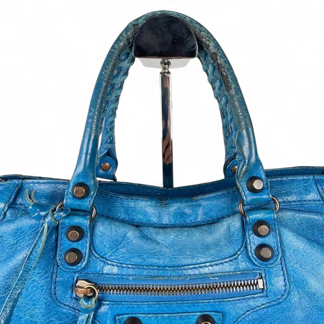 バッグ balenciaga city the first blue 2way Balenciaga City The First 2way Shoulder Bag Blue Leather