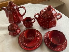 Pfalzkeramik Winterling Anja Piroschka rot Punkteblumen weiß Teile zur Wahl 