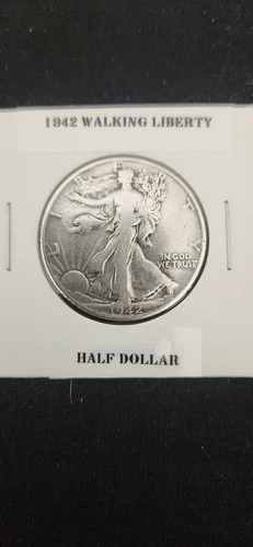 1942 Walking Liberty 50c Half Dollar, UNC, 90% Silver