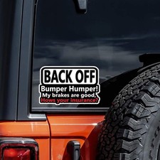 2-pack Humorous Back Off Bumper Humper Vinyl Car Stickers 5.91x3.74 Durable 2-pack Humorous Back Off Bumper Humper Vinyl Car Stickers 5.91x3.74 Durable