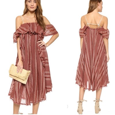 free people what a feeling midi dress Free People Hooked On A Feeling Ruffle Midi Dress Sz L Bohemian Cotton  Festival