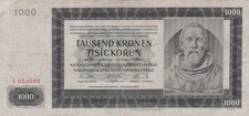 Czechoslovakia - Potektorát Čechy a Morava : 1 000 K 1942, 1 isue