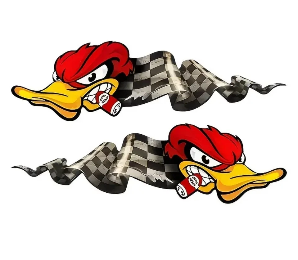 Aufkleber Ente Race Sticker Helm Chopper Motorrad Auto 2 Stück - Bild 1 von 1