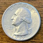 1937 WASHINGTON QUARTER NICE BLAST WHITE CHOICE AU++