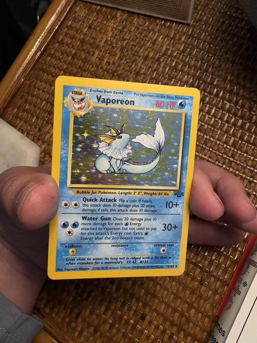 Vaporeon 1st Edition Holo Raw Ungraded Jungle 12/64 | eBay