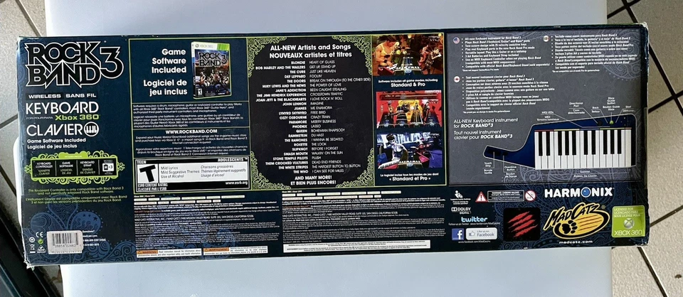 XBox 360 Wireless Keyboard Controller Rockband 3 2010 Mad Catz incl Game NEW - Image 2 of 4
