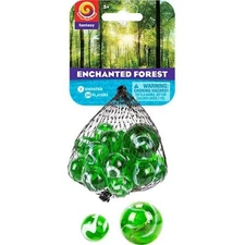 Mega Marble ENCHANTED FOREST MARBLE NET 24 Player Marbles & 1 Shooter Marble
