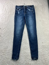 KanCan Women's Skinny Jeans Dark Wash Size 24 Distressed Stretch