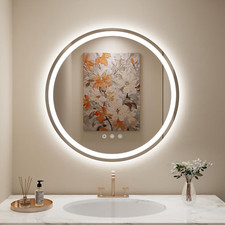30" Dimmable LED Bathroom Mirror, Anti-Fog, 3 Colors, Waterproof IP54