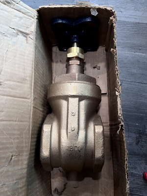 NIBCO Gate Valve: Non-Rising Stem, 3'' Pipe, Threaded, Bronze NL0J00F