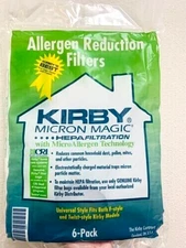 Kirby Vacuum Bags 6-Pack Fits Type F HEPA Cloth Filters for Allergy-Prone Homes