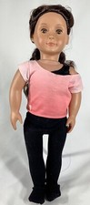 Our Generation OG Doll 18" Caucasian Black Hair Dancer Workout Yoga Top  Tights
