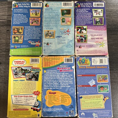 Vintage Children's VHS Lot Veggietales Barney Thomas & Friends