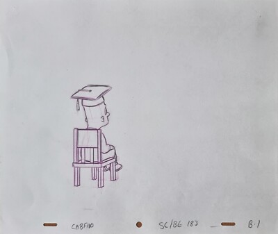 Simpsons TV Show Original Animation Kunst Cel Zeichnung Bart #46