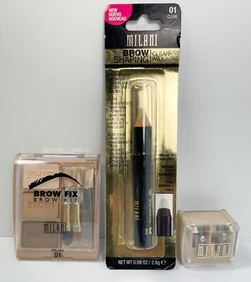NEW Milani BROW FIX Brow Shaping Kit - 01 Light  + BONUS Brow Shaping Wax Pencil