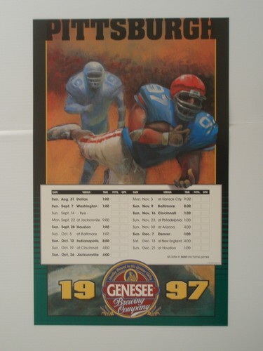 PITTSBURGH STEELERS Poster CHOICE Lambert SCHEDULE Bradshaw Harris Beer ORIGINAL - Picture 16 of 29