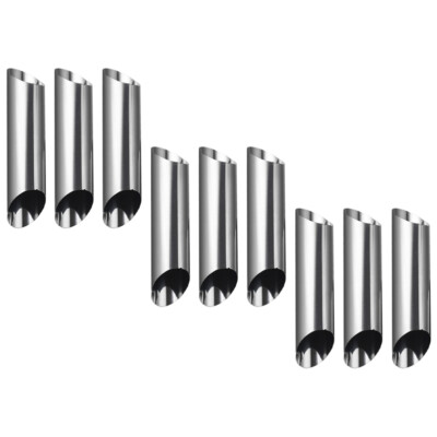 9PCS Stainless Steel Practical Pastry Cream Horn Molds Croissant Pastry Tube